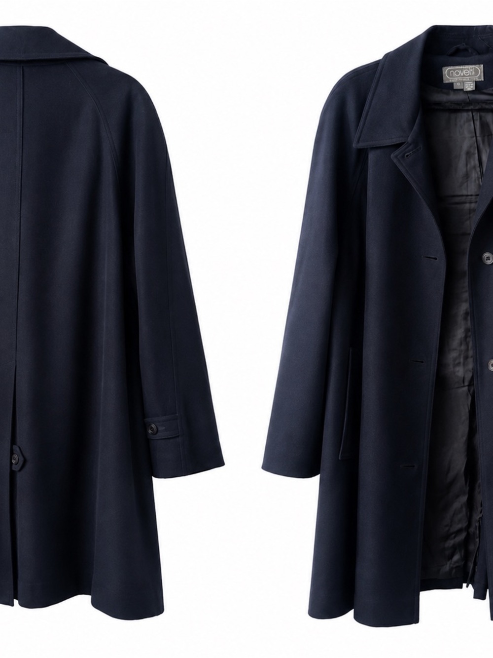 Navy Wool Blend Women's Coat